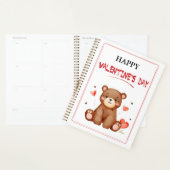 水彩ベアーバレンタインデーパーソナライズされた プランナー手帳 (ディスプレー)