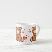 水彩ベアーバレンタインデー エスプレッソカップ (正面右)