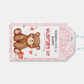 水彩ベアーバレンタインデー ギフトタグ (正面(横))