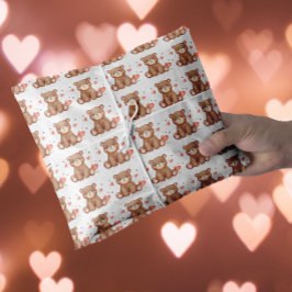 水彩ベアーバレンタインデー 薄葉紙