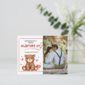 水彩ベアーフォトバレンタインデーフラットカード (スタンド正面)