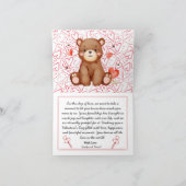 水彩ベアーフォトバレンタインデー折り畳み ノートカード (内部)