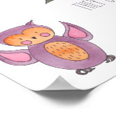 水彩ベイビーオウル　ナーセリー　ウォールアート ポスター (角)