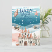 水彩ベイビーシャワー　アンダーザシー 招待状 (スタンド正面)