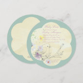 水彩ベイビーバード PK ベイビーシャワー招待状 招待状 (正面/裏面)