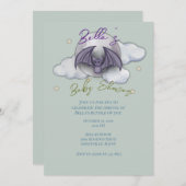 水彩ベビーこうもりベビーシャワー招待状 招待状 (正面/裏面)