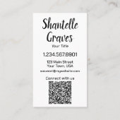 水彩ベビーとバニーQRコード垂直 名刺 (裏面)