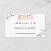 水彩ベビーウェア | Boho Girおむつラッフル エンクロージャーカード (正面)