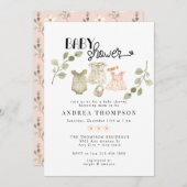 水彩ベビーウェア Boho Girl Baby Shower | Boho Girl 招待状 (正面/裏面)