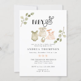 水彩ベビーウェア Boho Girl Baby Shower | Boho Girl 招待状