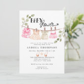 水彩ベビーウェア Boho Girl Baby Shower | Boho Girl 招待状 (スタンド正面)