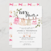 水彩ベビーウェア Boho Girl Baby Shower | Boho Girl 招待状 (正面/裏面)