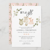 水彩ベビーウェア Boho Girl Baby Shower | Boho Girl 招待状 (正面/裏面)