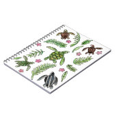 水彩ベビーウミガメのフレンズ模様 ノートブック (左側)