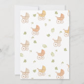 水彩ベビーカー男女兼用ベビーシャワー 招待状 (裏面)