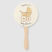 水彩ベビーカー素朴ーPramベビーシャワー ハンドファン (正面)