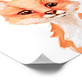 水彩ベビーキツネクブ子供部屋チャイルドデコール ポスター (角)