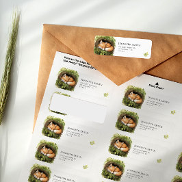 水彩ベビーキツネベビーシャワー住所 シール