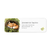 水彩ベビーキツネベビーシャワー住所 シール (正面)