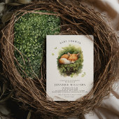 水彩ベビーキツネベビーシャワー招待状