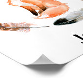 水彩ベビーキツネ子供部屋子パーソナライズされた ポスター (角)