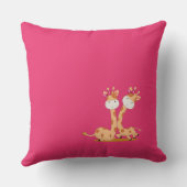 水彩ベビーキラフェサファリツインズ誕生日 クッション (裏面)