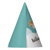 水彩ベビーキラフェサファリツインズ誕生日 パーティーハット (裏面)