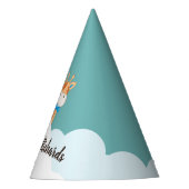 水彩ベビーキラフェサファリツインズ誕生日 パーティーハット (正面)