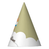 水彩ベビーキラフェサファリツインズ誕生日 パーティーハット (正面)