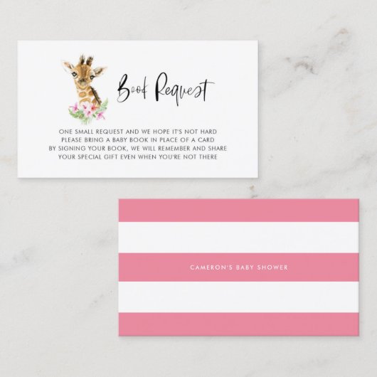 水彩ベビーキリンフローラブックリクエストカード 名刺 (正面/裏面)