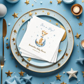 水彩ベビーキリン男の子の赤ちゃんシャワー スタンダードカクテルナプキン