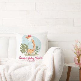 水彩ベビーキリン、サファリアニマルズ誕生日 クッション