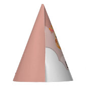 水彩ベビーキリン、サファリアニマルズ誕生日 パーティーハット (裏面)