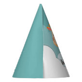 水彩ベビーキリン、サファリアニマルズ誕生日 パーティーハット (裏面)