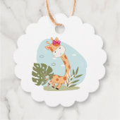 水彩ベビーキリン、サファリアニマルズ誕生日 フェイバータグ (裏面)