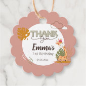 水彩ベビーキリン、サファリアニマルズ誕生日 フェイバータグ (正面)