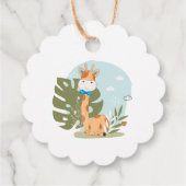 水彩ベビーキリン、サファリアニマルズ誕生日 フェイバータグ (裏面)