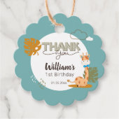 水彩ベビーキリン、サファリアニマルズ誕生日 フェイバータグ (正面)