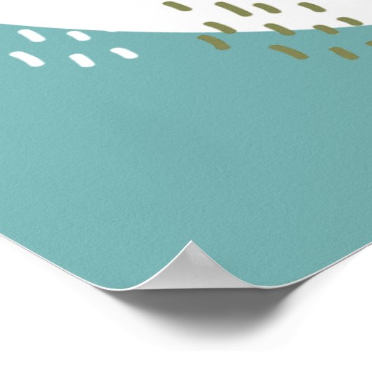 水彩ベビーキリン、サファリアニマルズ誕生日 ポスター (角)