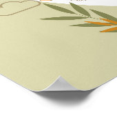 水彩ベビーキリン、サファリアニマルズ誕生日 ポスター (角)