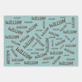 水彩ベビーキリン、サファリアニマルズ誕生日 ラッピングペーパーシート (正面)