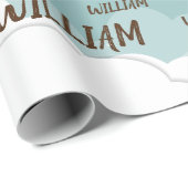 水彩ベビーキリン、サファリアニマルズ誕生日 ラッピングペーパー (ロールコーナー)