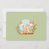 水彩ベビーキリン、サファリアニマルズ誕生日 招待状 (裏面)