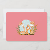 水彩ベビーキリン、サファリアニマルズ誕生日 招待状 (裏面)