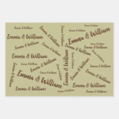 水彩ベビーキリン、サファリツイン誕生日 ラッピングペーパーシート (正面)