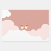 水彩ベビーキリン、サファリツイン誕生日 ラッピングペーパーシート (正面2)