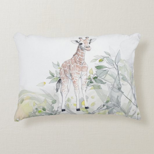水彩ベビーキリン(葉付) アクセントクッション (正面)