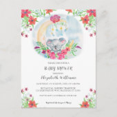 水彩ベビーコアラウィズムーン招待状 インビテーションポストカード (正面)