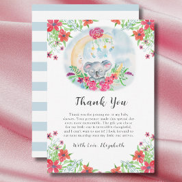 水彩ベビーコアラウィズムーン招待状 サンキューカード