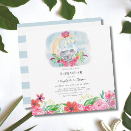 水彩ベビーコアラウィズムーン招待状 招待状